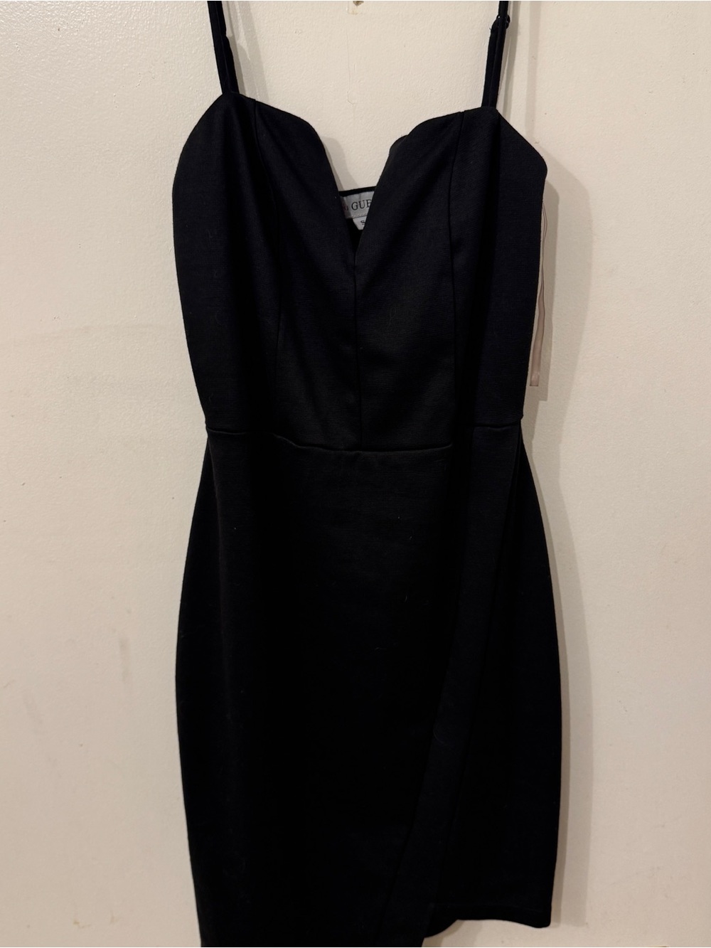 GUESS Black -Notch Bodycon Mini Dress S